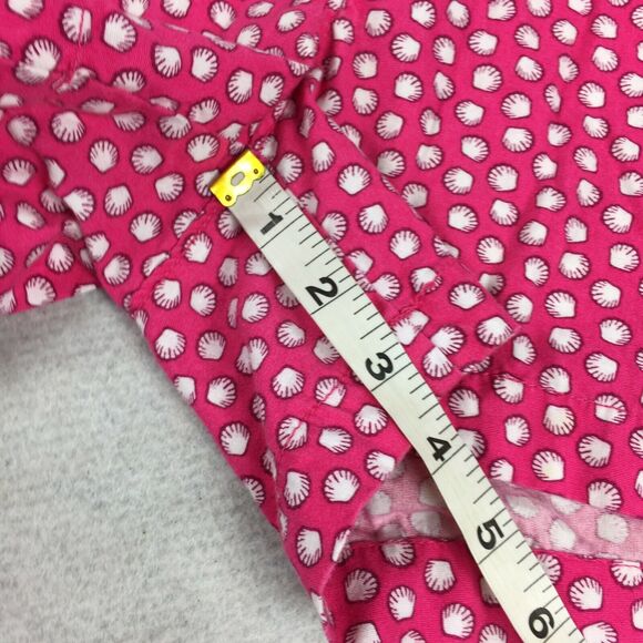 Old Navy 3" Chino Shorts 8 Seashell Print Dark Pink White Casual Khaki Beach M - Picture 10 of 10